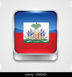 vector 3d style flag icon of haiti Stock Vector
