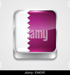 vector 3d style flag icon of qatar Stock Vector