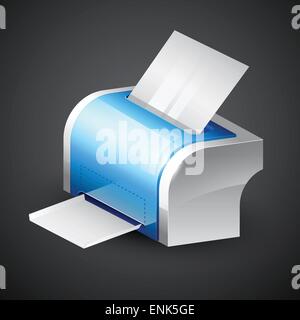 vector blue printer icon design Stock Vector