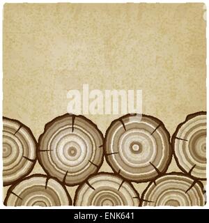tree rings old background - vector illustration. eps 10 Stock Vector