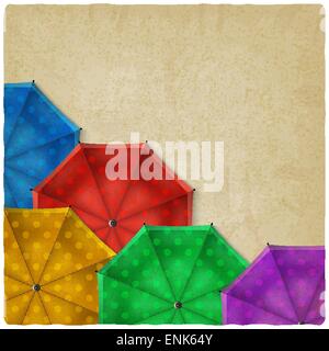 colored umbrellas background - vector illustration. eps 10 Stock Vector