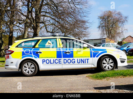 A police dog unit car parked in an urban street. Stock Photo