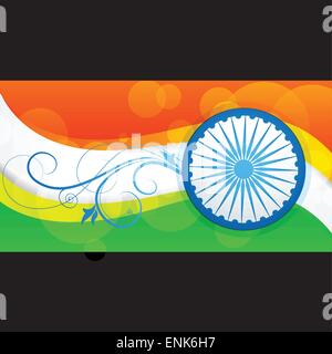 beautiful vector indian flag design in wave style Stock Vector Image ...
