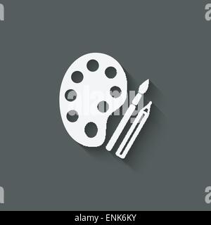 brush palette pencil art symbol - vector illustration. eps 10 Stock Vector
