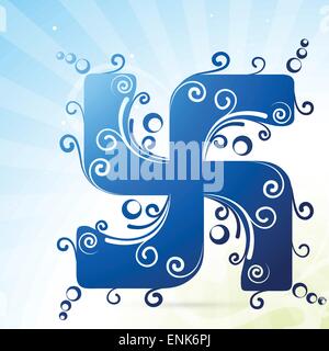 artistic hindu swastik symbol design Stock Vector