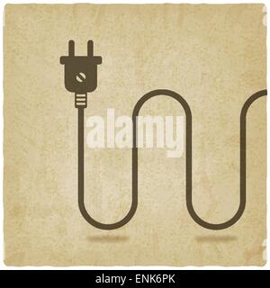 electric wire with plug old background - vector illustration. eps 10 Stock Vector
