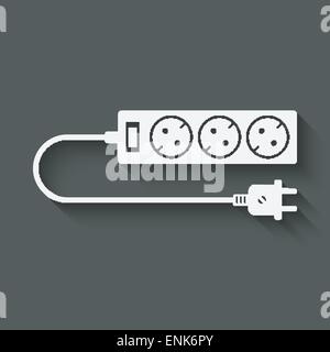 extension cord symbol - vector illustration. eps 10 Stock Vector