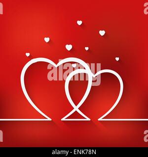 Valentine Day card. Red blurred background with hearts - vector illustration. eps 10 Stock Vector