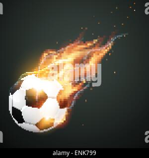 vector illlustration of burning football Stock Vector