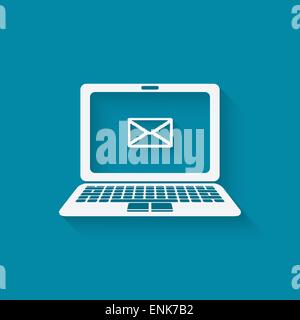 e-mail symbol on laptop - vector illustration. eps 10 Stock Vector