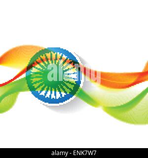 beautiful indian flag wave style background Stock Vector Image & Art ...