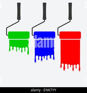 paint roller background - vector illustration. eps 8 Stock Vector