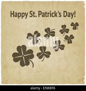 St. Patricks Day card with clover - vector illustration. eps 10 Stock Vector