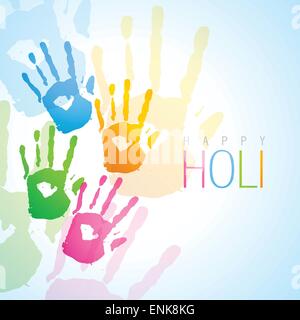 vector colorful hands holi festival background Stock Vector