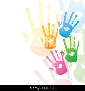 vector colorful hands design illustration Stock Vector