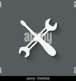 screw driver and wrench symbol - vector illustration. eps 10 Stock Vector