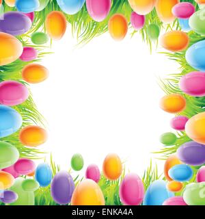 vector colorful easter eggs frame background Stock Vector