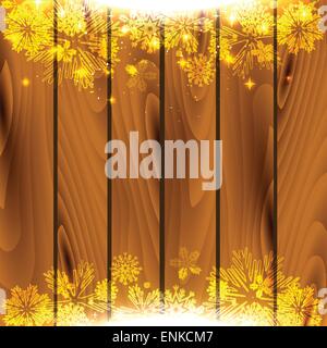 beautiful wood texture vector design with snowflakes Stock Vector