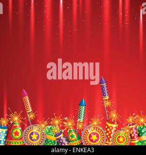 vector diwali crackers background Stock Vector