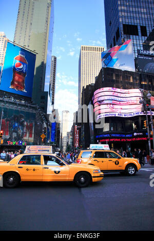 Times Square, featured with Broadway Theaters and huge number of LED signs, is a symbol of New York Stock Photo
