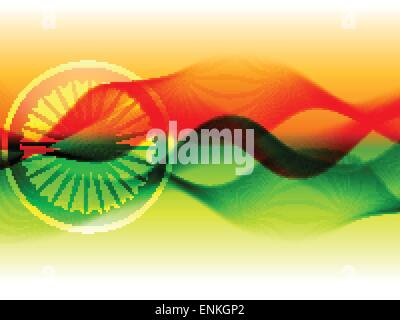 vector flag of india with wave flowing at the center Stock Vector