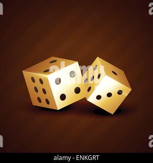 golden dice spinning vector design illustration Stock Vector