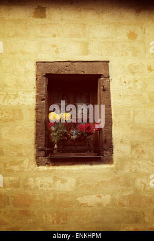 rustic framed window country style Stock Photo