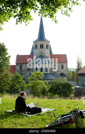 Basilika St. Goderhard, Hildesheim, Niedersachsen, Deutschland |  St. Godehard church, Hildesheim, Lower Saxony, Germany Stock Photo