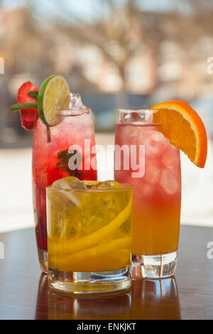 colourful cocktails on a bar Stock Photo