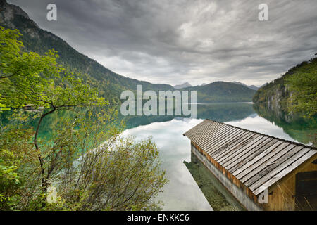Lake Alpsee in the Bavarian Alps of Germany. Stock Photo