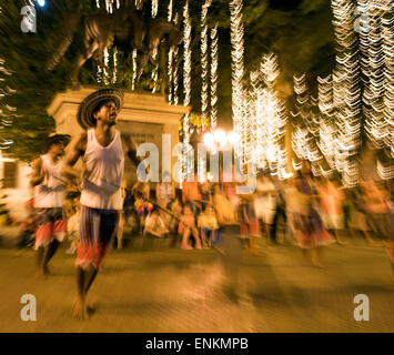 Traditional dancers wearing traditional costumes Cartagena de Indias Colombia South America Stock Photo