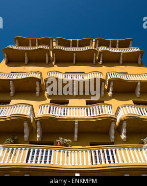 Traditional colonial houses old town Cartagena de Indias Colombia South America Stock Photo