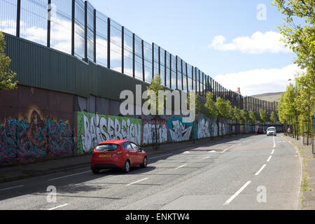 Peace Wall, Shankill Road, Belfast, Northern Ireland Stock Photo