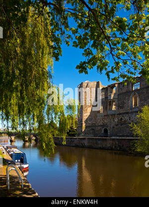 The ruins of Newark Castle in Newark on Trent Nottinghamshire England UK built mid 12th century and restored in 19th century Stock Photo