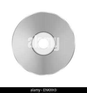 Grey Compact Disc Isolated on White Background. Stock Photo