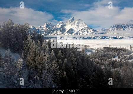 The Teton's in Snow, Black and White Stock Photo