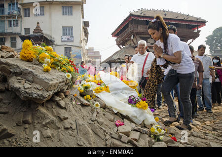 The site of destroyed Kasthamandap Temple at Durbar Square in Kathmandu ...