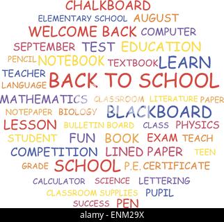 Back to School. Wor cloud concept. Vector illustration. Stock Vector