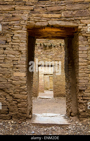 Stone doorways in  Chaco Canyon National Monument, Farmington, New Mexico, Stock Photo