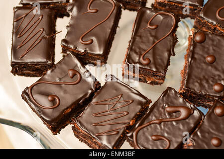 Cakes with chocolate icing Stock Photo