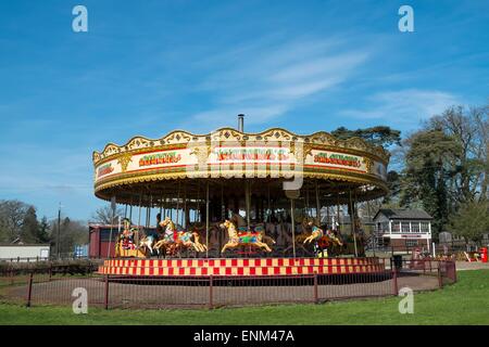 The Gallopers carousel roundabout, Bressingham gardens Norfolk Stock Photo