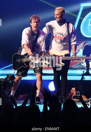 McBusted tour March 2015- O2 arena performance. ‘Most Excellent Adventure Tour’ Stock Photo