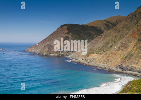 Highway one running along the Big Sur coastline in central California USA Stock Photo