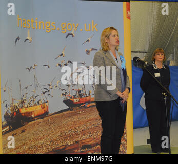 Hastings, East Sussex, UK.8 May 2015.Conservative Amber Rudd holds Hastings and Rye constituency seat.David Burr/Alamy Live News. Stock Photo