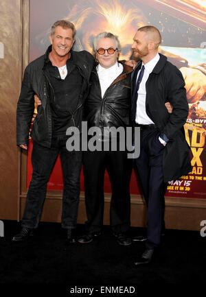 Los Angeles, California, USA. 7th May, 2015. Mel Gibson, George Miller & Tom Hardy Mad Max Fury Road Film Premiere 07/05/2015 Hollywood Credit:  dpa picture alliance/Alamy Live News Stock Photo