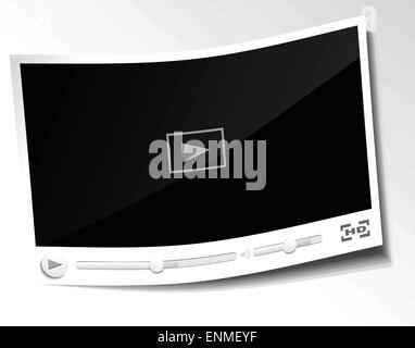 Paper video player Stock Vector