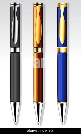 Illustration of the ballpoint pen set Stock Vector Image & Art - Alamy