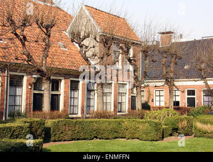 Groningen. March-28-2014. Old houses in the questhouse (Pepergasthuis) in the city of Groningen. Netherlands Stock Photo