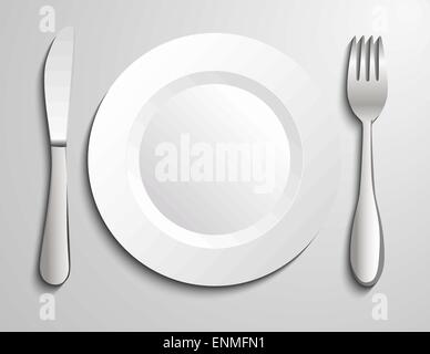 Plate knife and fork Stock Vector