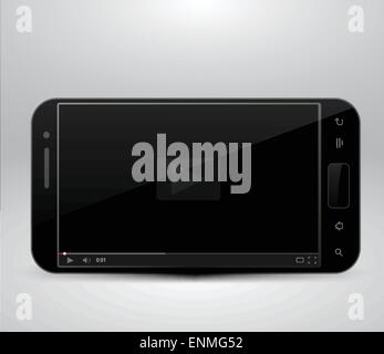 Smartphone with video player Stock Vector